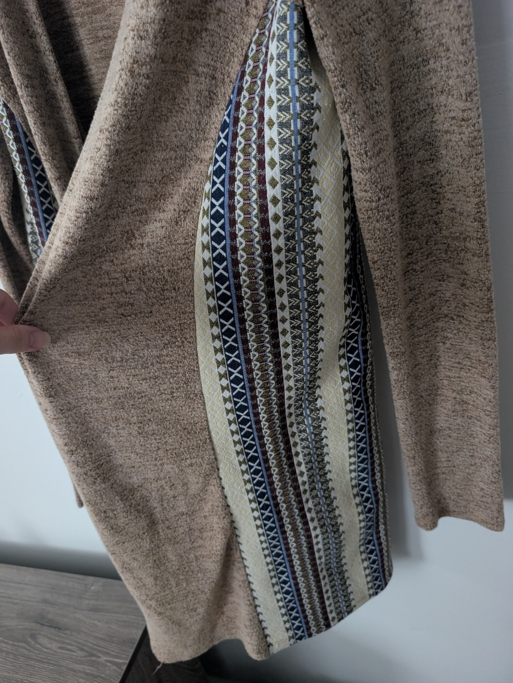 Skonhet Geometric Aztec Print Open Front Cardigan Sweater Size M - Picture 4 of 5